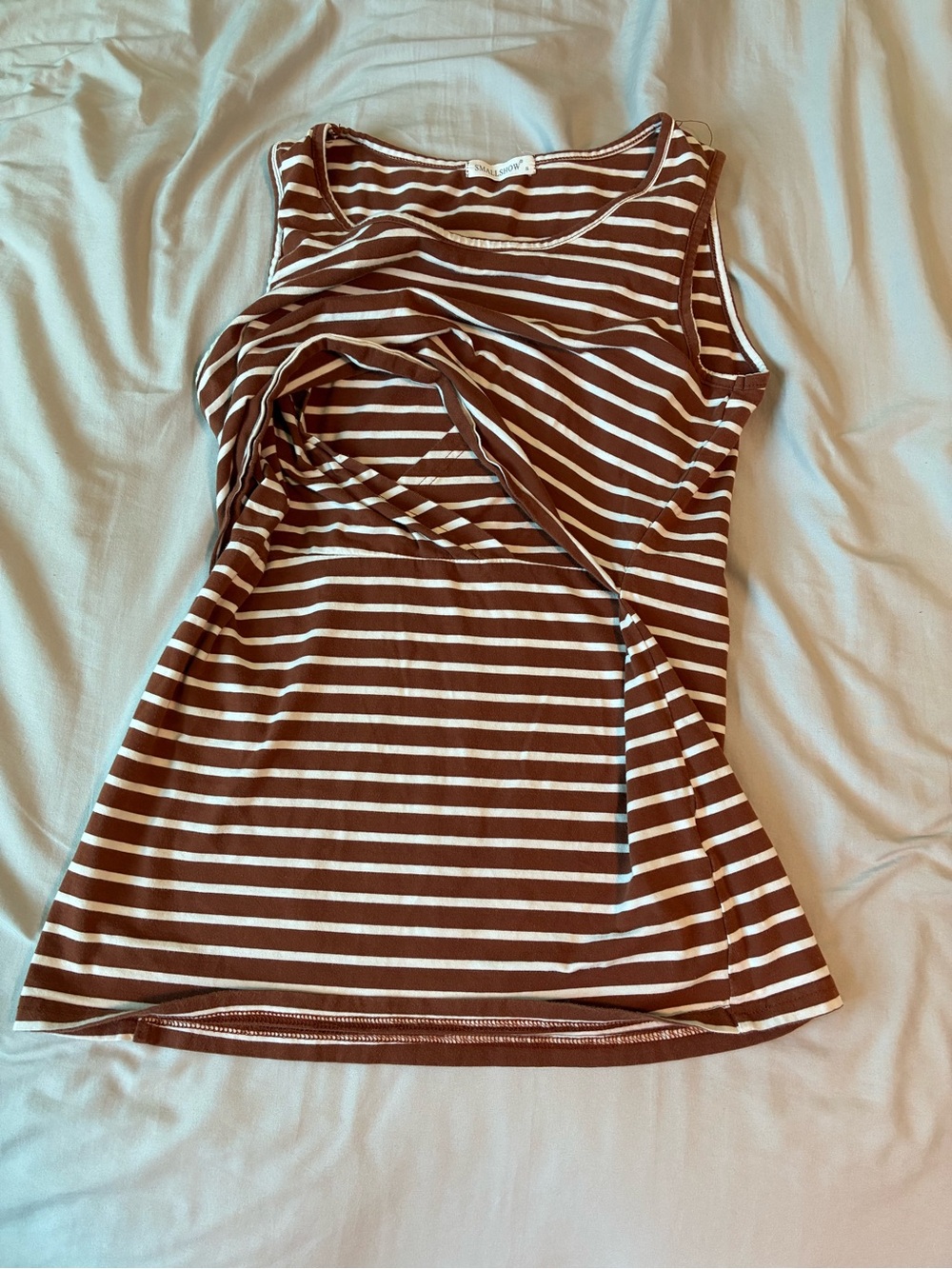Striped nursing tank top